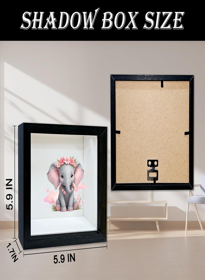 Mueddur Baby Saving Money Shadow Box Frame, Girl Piggy Bank Box with Slot, Pink Elephant Themed Keepsake Memory Box, Fund Money Box Birthday Gifts for Kids Children, Girl Room Decorative Wooden Money Box -21 - Image 2